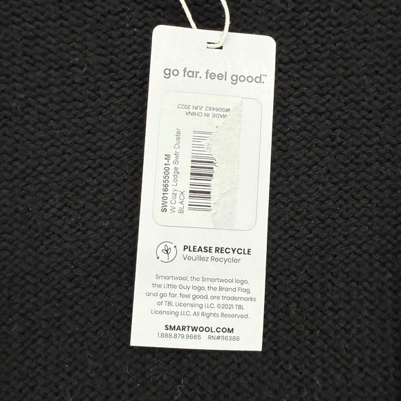 NWT Smartwool Womens‎ Cozy Lodge Sweater Duster Black Size M Gorpcore Basic - Picture 4 of 7